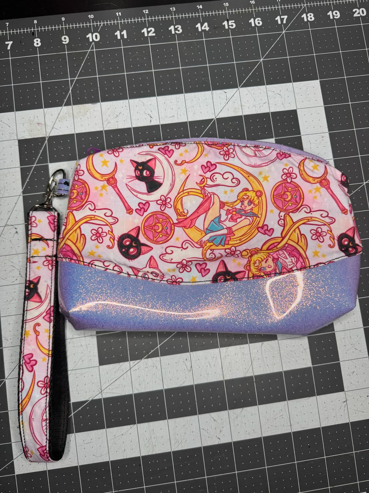 Handmade Zip Wristlet | Wrist Strap, Slip Pocket & Faux-Leather Base (10×5.5×2)