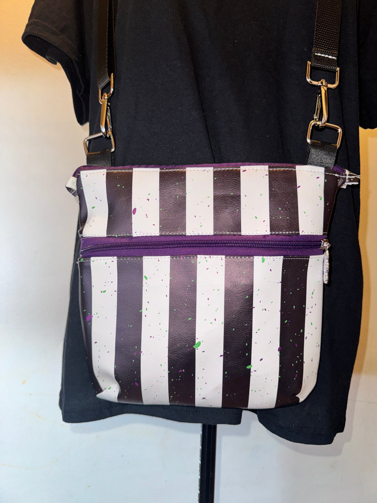 Beetlejuice Striped Crossbody Bag