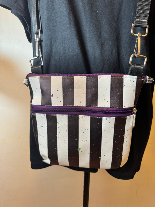 Beetlejuice Striped Crossbody Bag