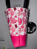Whimsigoth Tote Bag | Witchy Snake and Crystal Print | Handmade Shoulder Bag | Pink Faux Leather Base