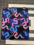 Cosmic Snake Book Sleeve | Galaxy Rainbow Serpent Zippered Pouch | Handmade Reader Gift