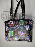 Classic Monster Crossbody Bag – Handmade Faux Leather Purse with Traditional Tattoo Flash Print