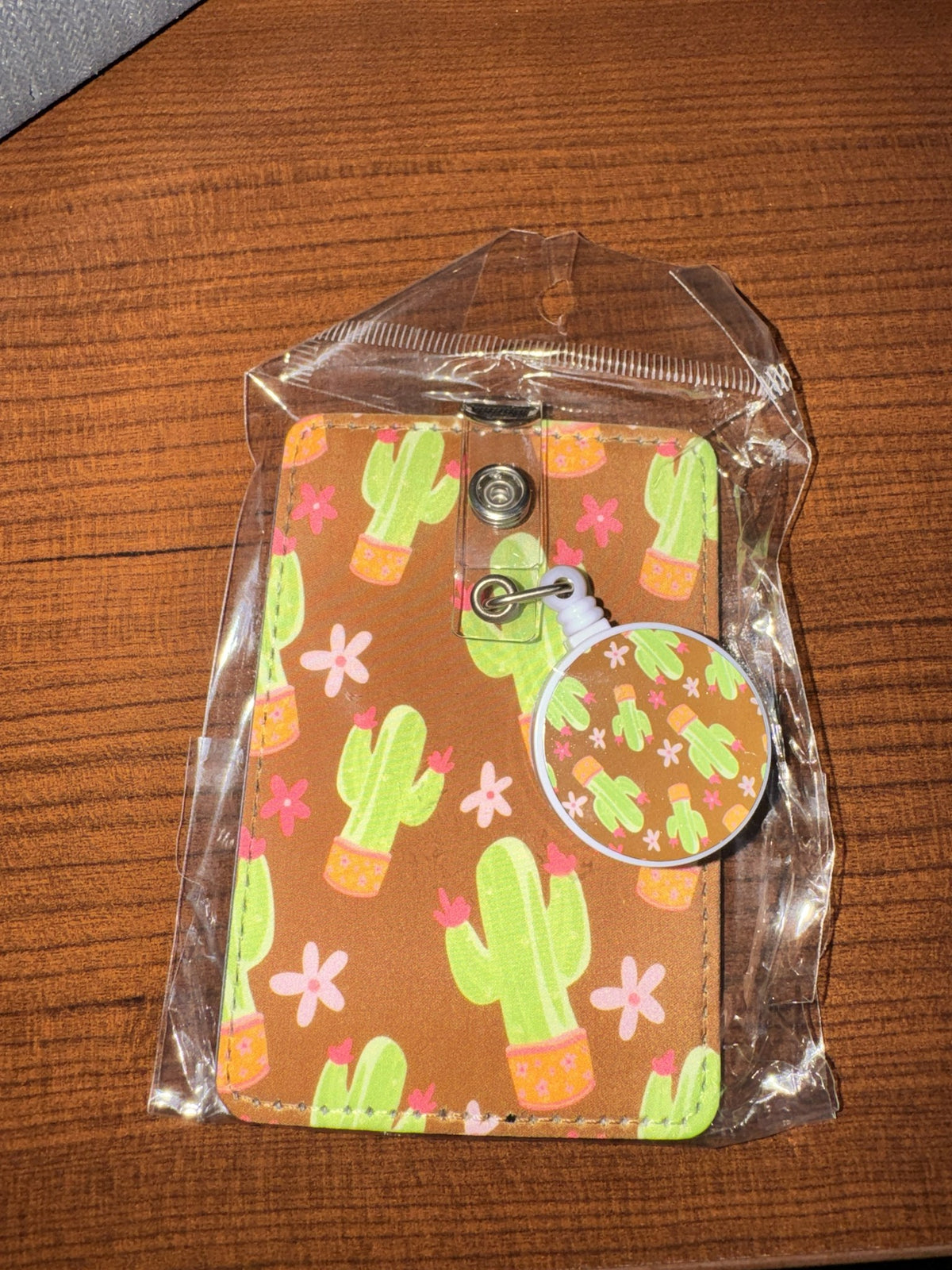 Desert Cactus badge reel and ID holder set