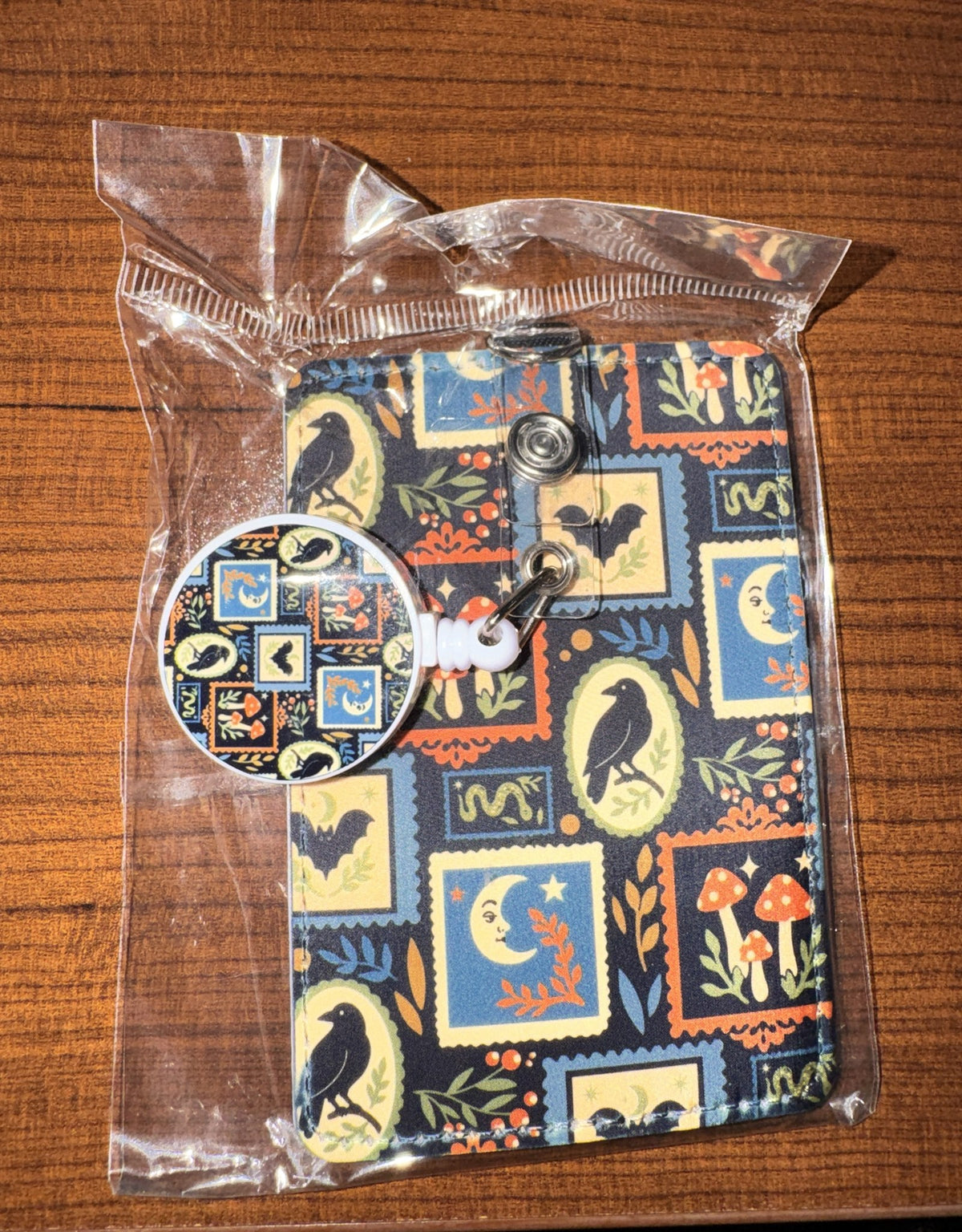Raven and Moon badge reel and ID holder set