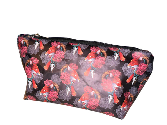 Tattoo Fox & Peony Makeup Bag
