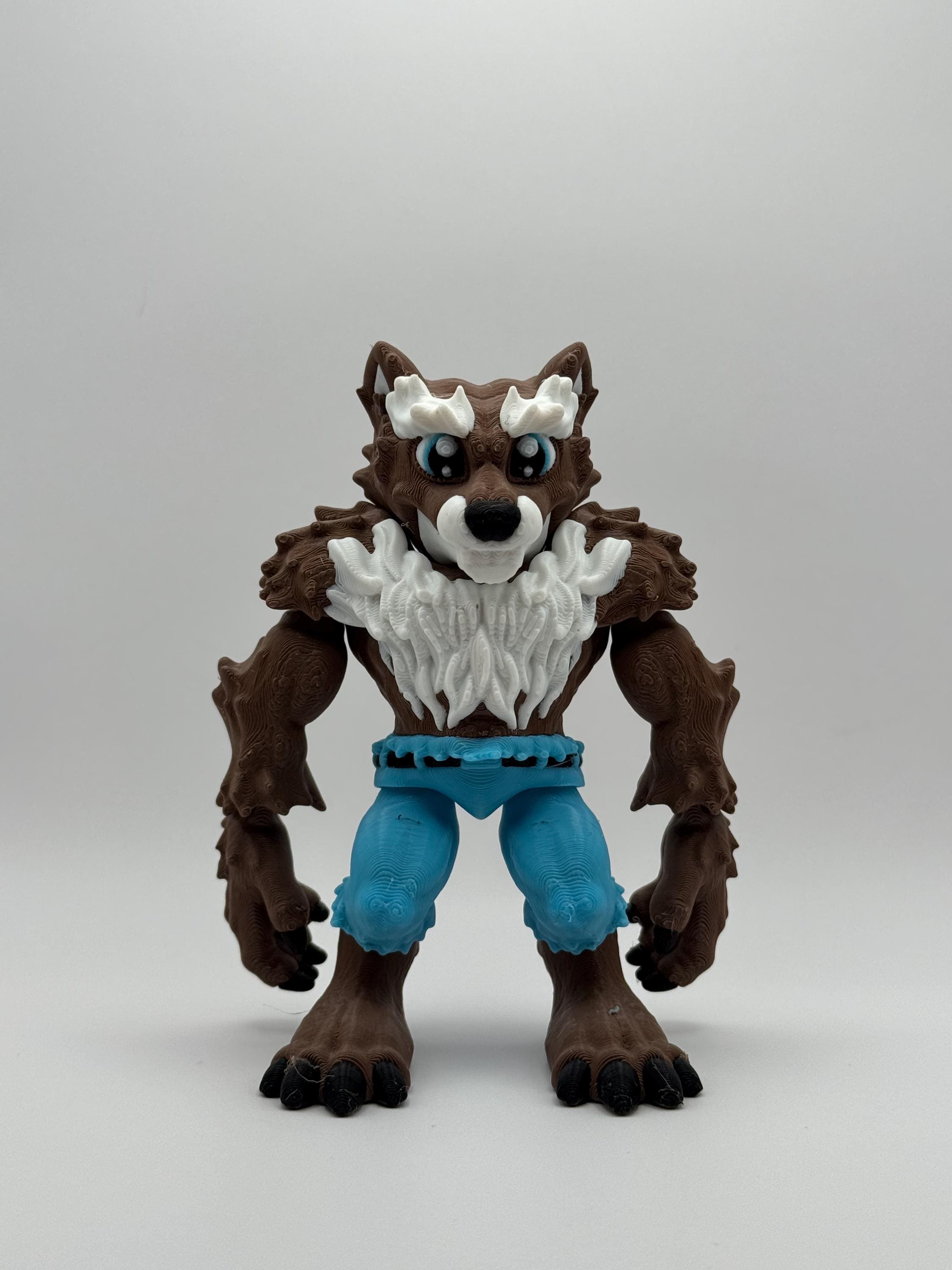 Articulated Flexi Werewolf Figurine, 3D Printed Monster Toy, Horror Fantasy Creature