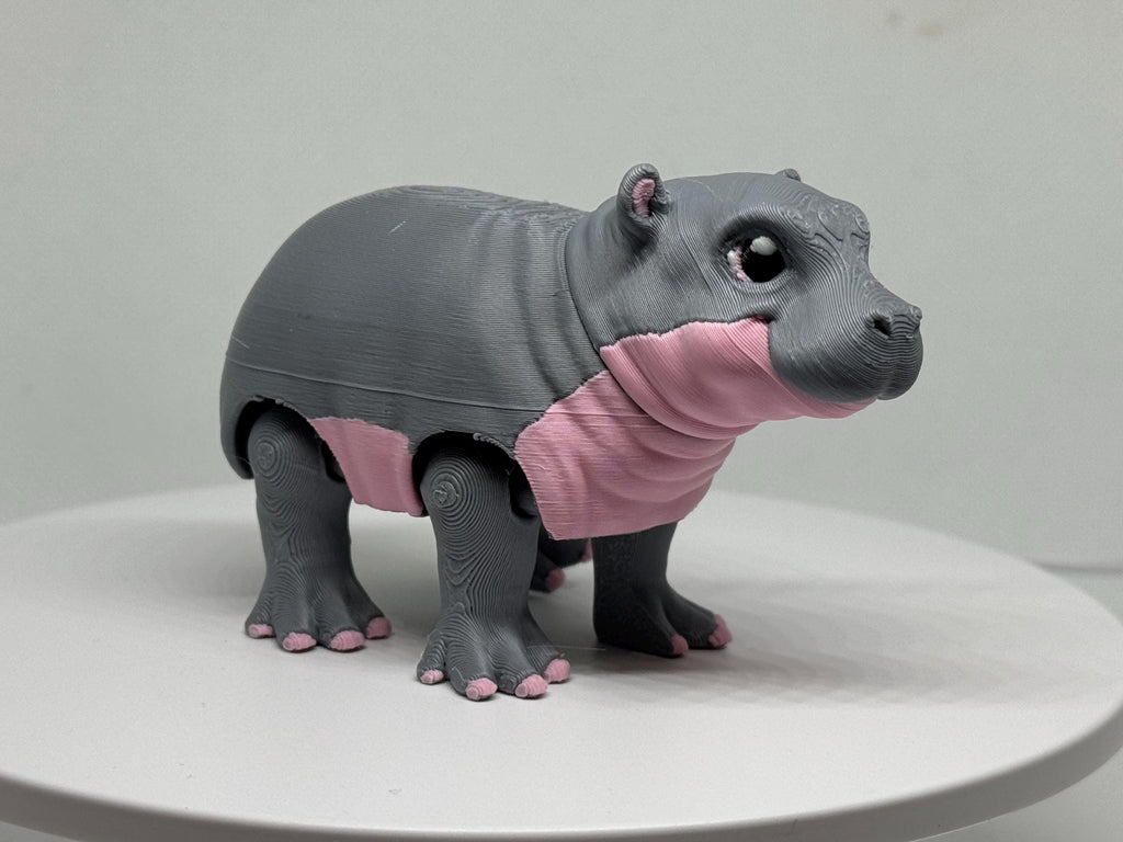 3D Printed Flexi Hippo Toy | Articulated Fidget Desk Buddy