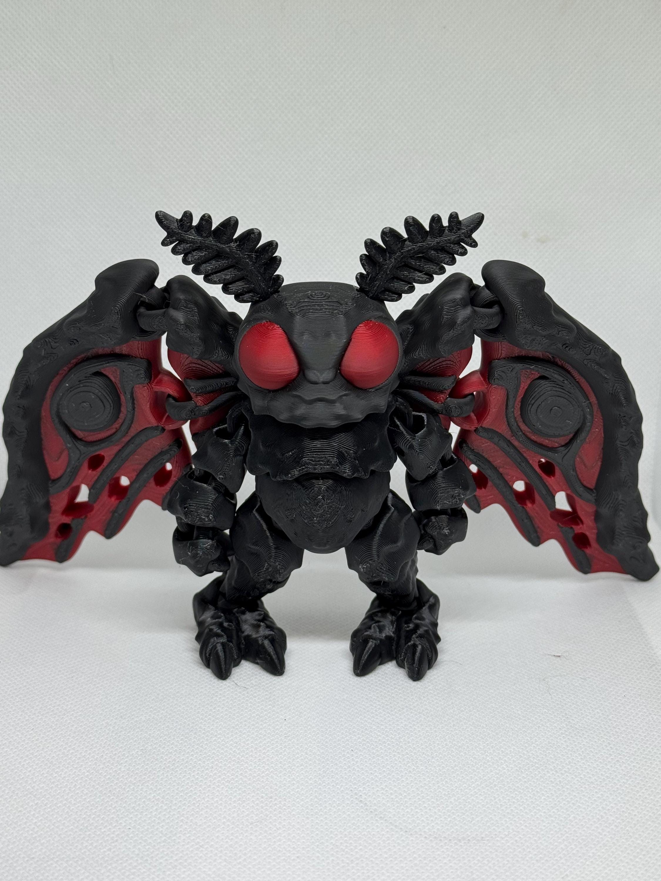 Articulated Mothman Figurine | Poseable Cryptid Desk Toy, West Virginia Legend