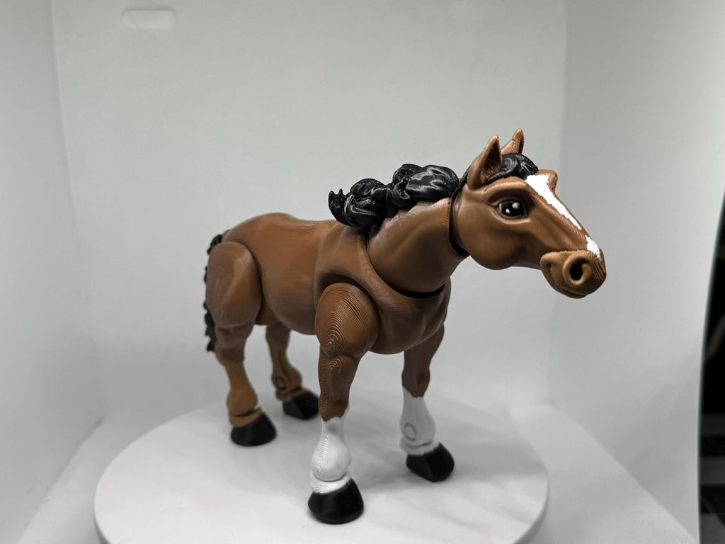 Horse Flexi Figurine | Farm Animal Desk Toy | Poseable Equestrian Fidget | Horse Lover Gift