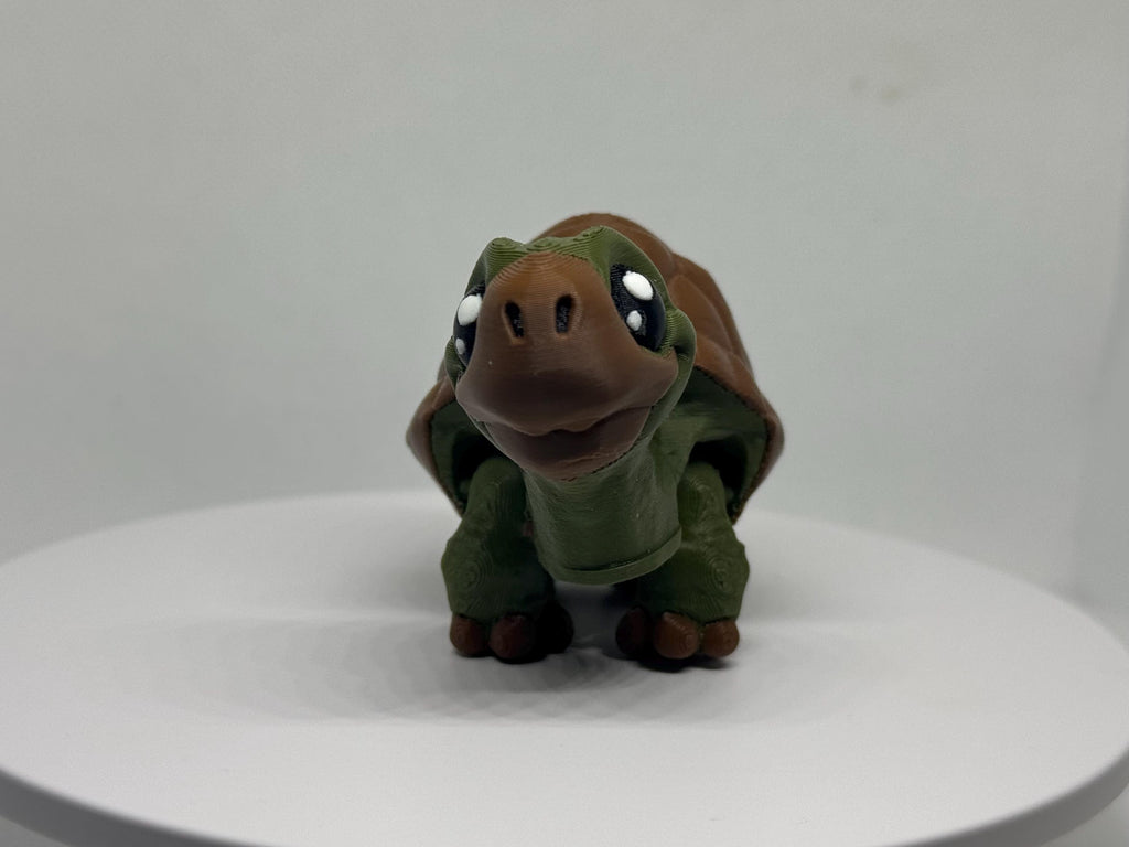 3D Printed Flexi Tortoise Figurine: Articulated PLA Desk Pet