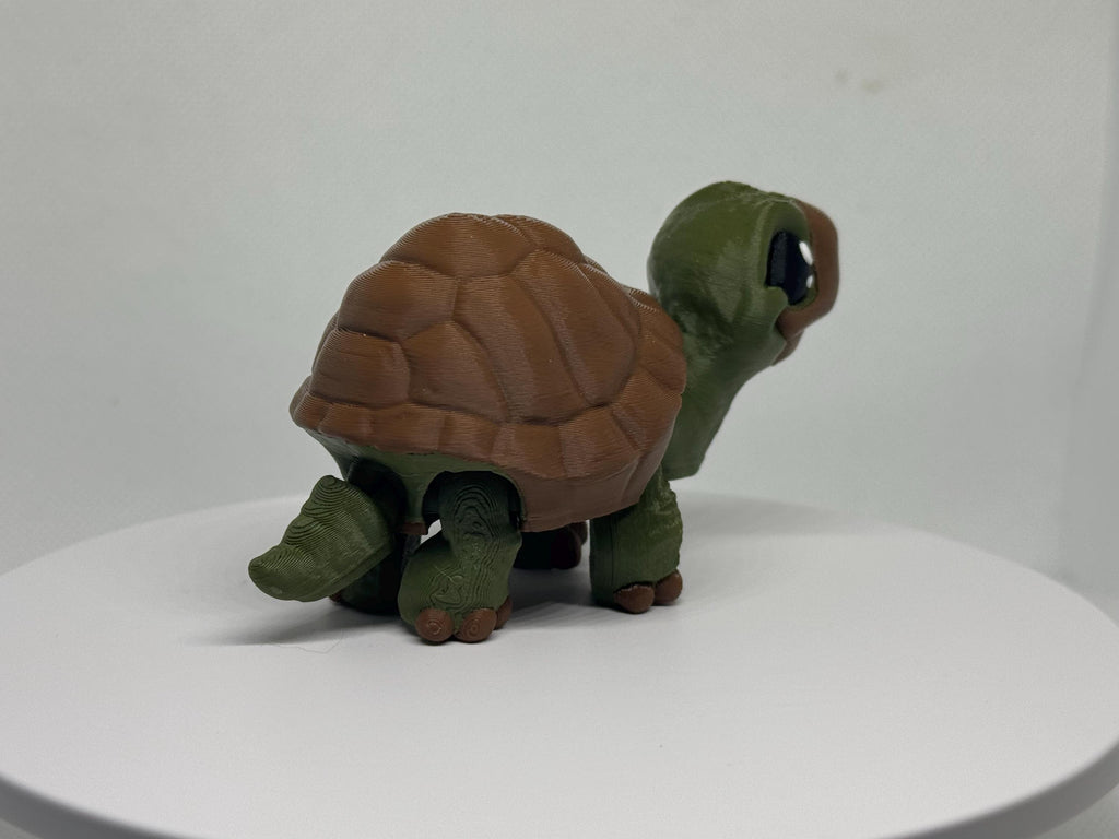 3D Printed Flexi Tortoise Figurine: Articulated PLA Desk Pet