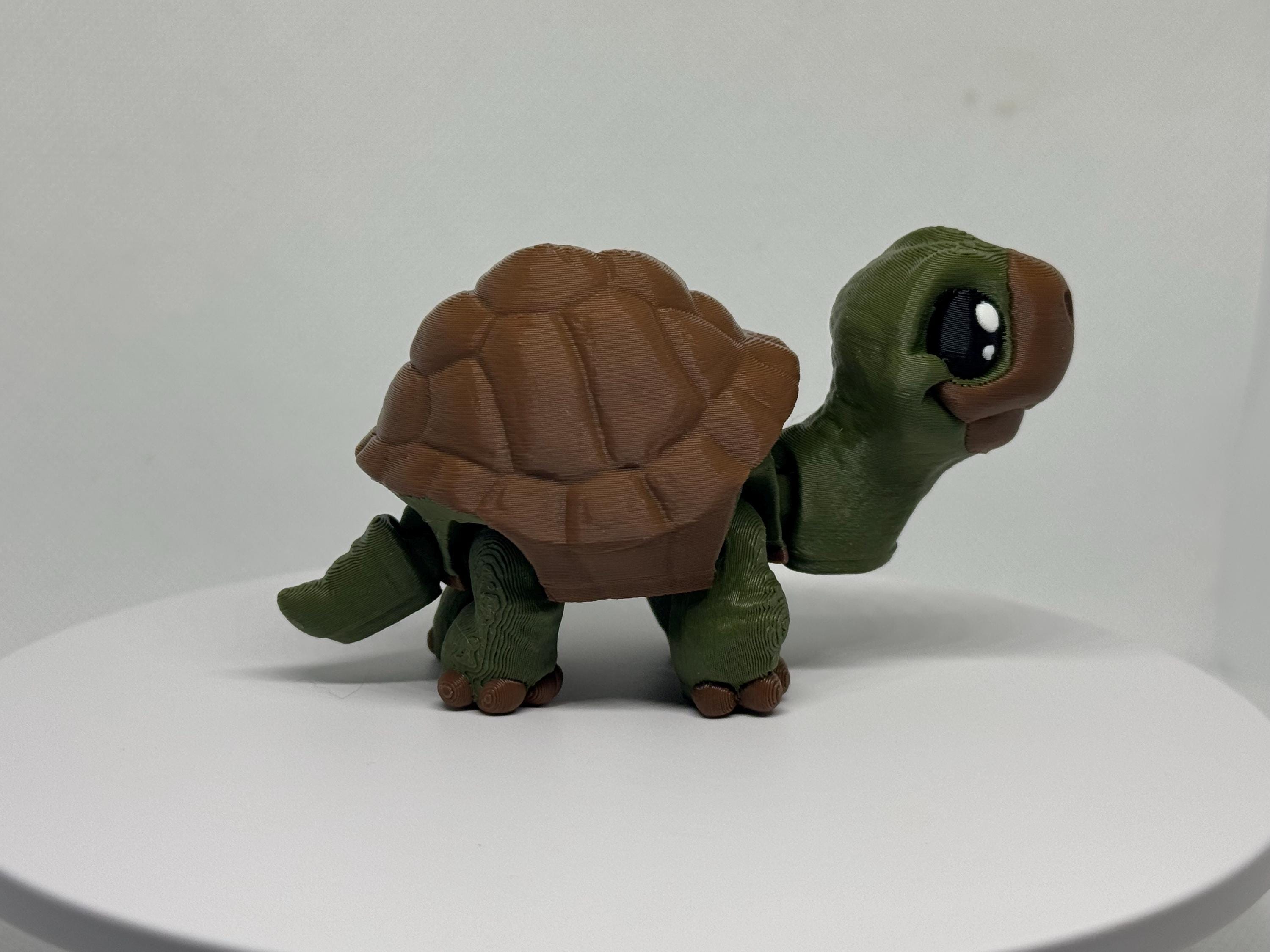 3D Printed Flexi Tortoise Figurine: Articulated PLA Desk Pet