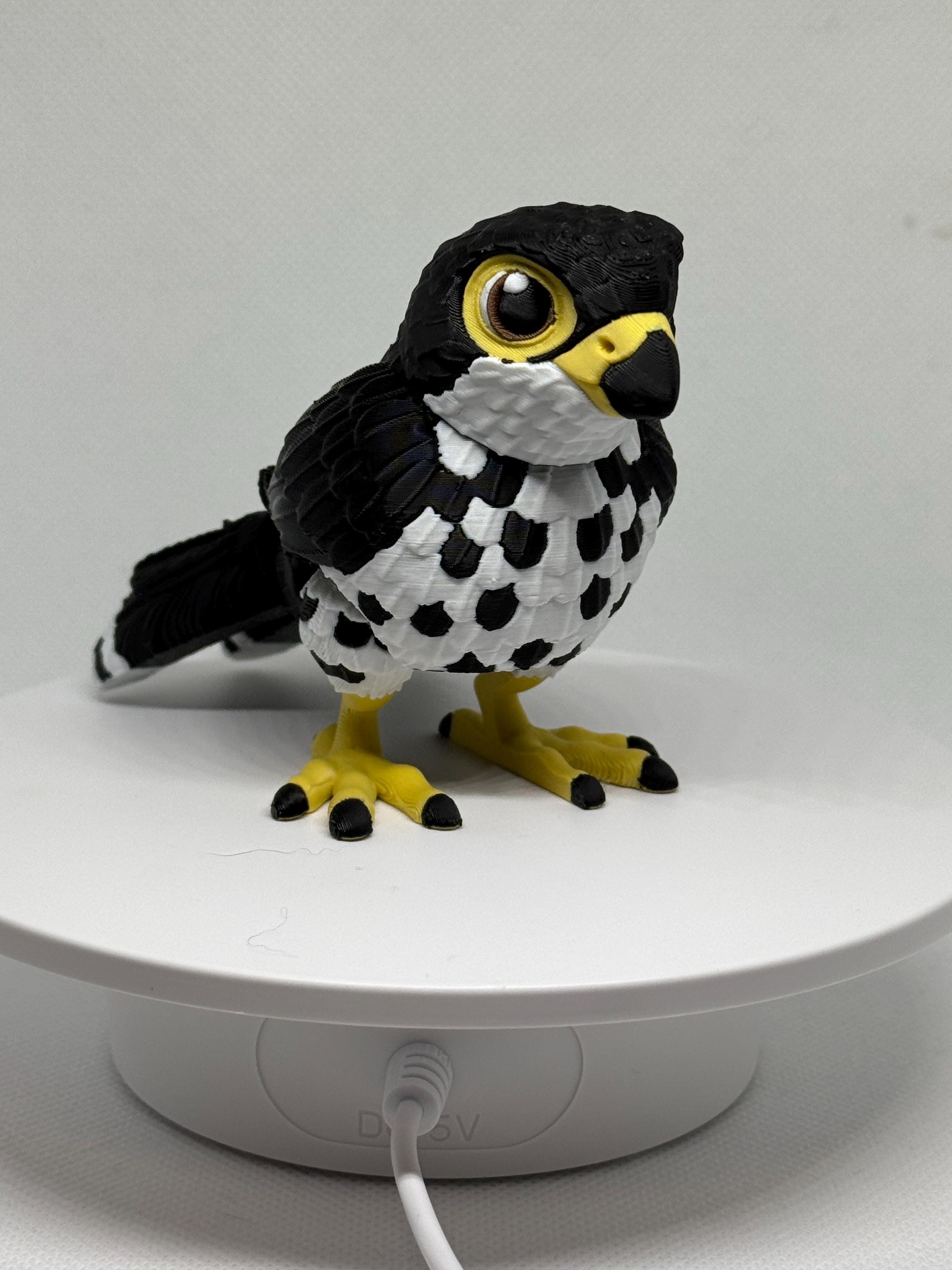 Falcon Flexi Figurine | Bird Desk Toy | Poseable Raptor Fidget | Bird Lover Gift