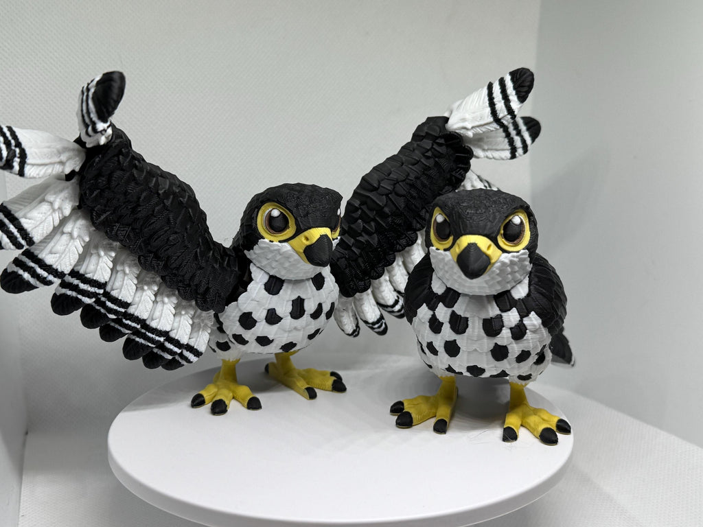 Falcon Flexi Figurine | Bird Desk Toy | Poseable Raptor Fidget | Bird Lover Gift