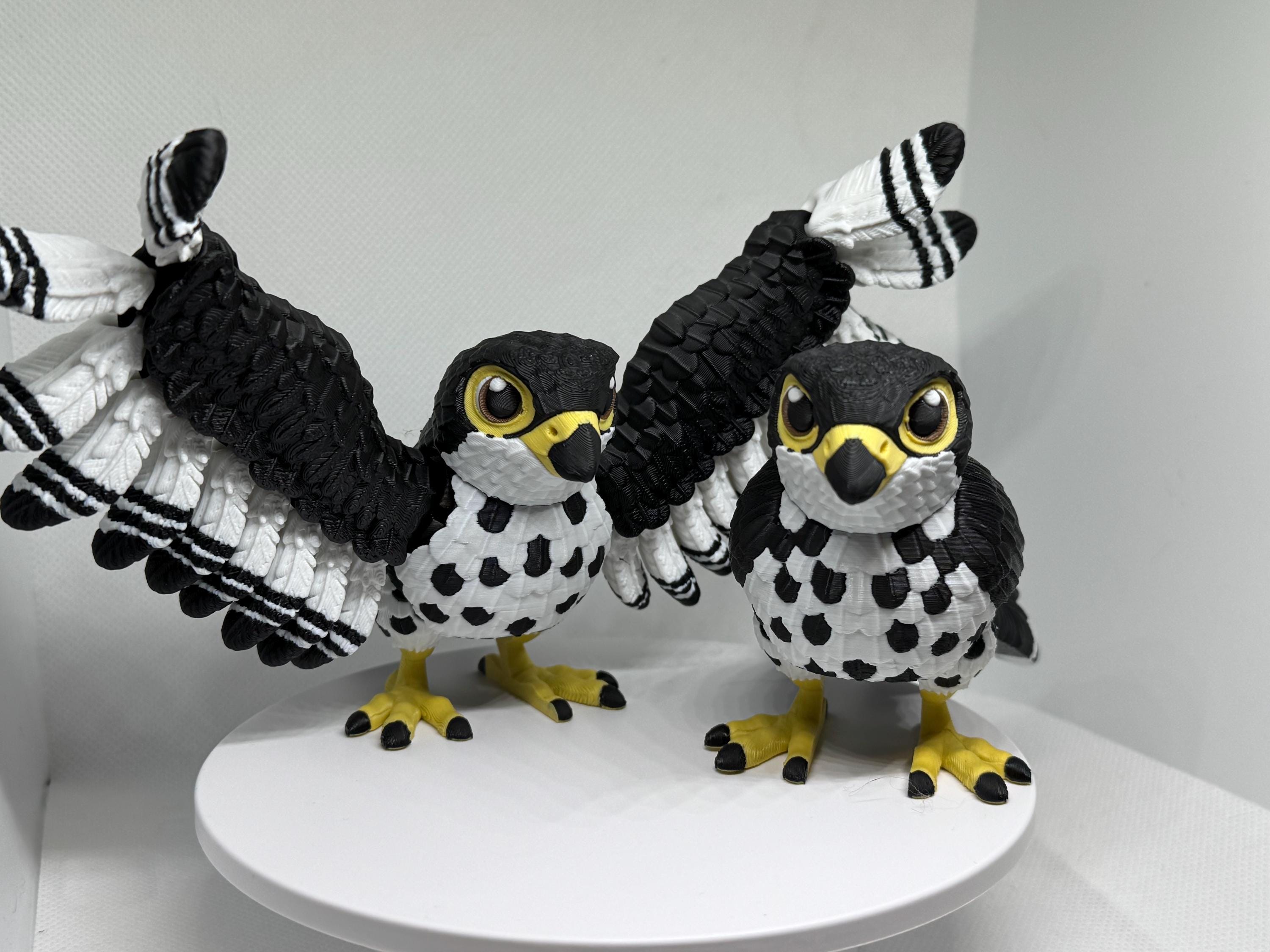 Falcon Flexi Figurine | Bird Desk Toy | Poseable Raptor Fidget | Bird Lover Gift