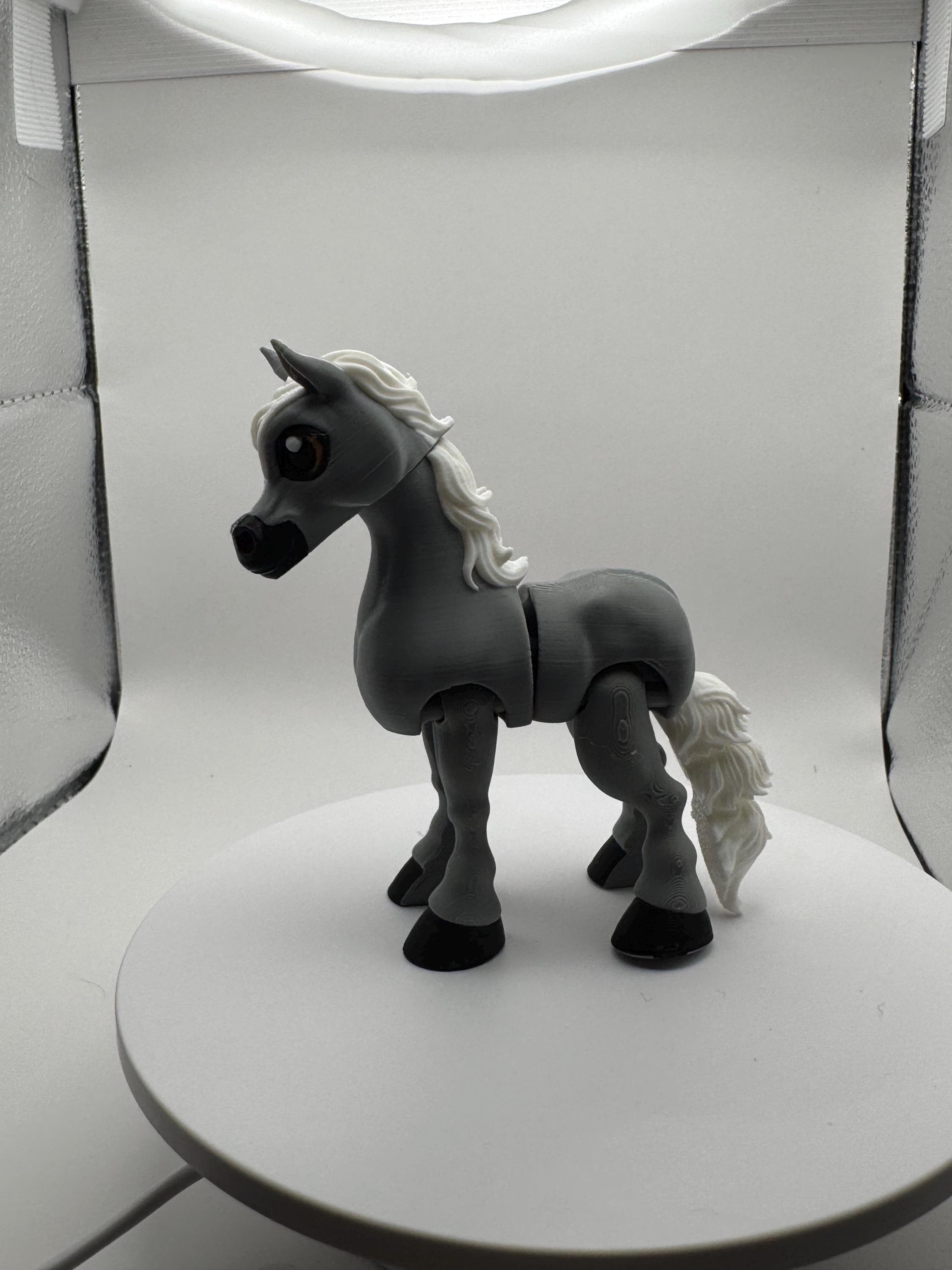 Poseable Arabian Horse Figurine | Articulated Desk Toy, PLA Plastic Collectible