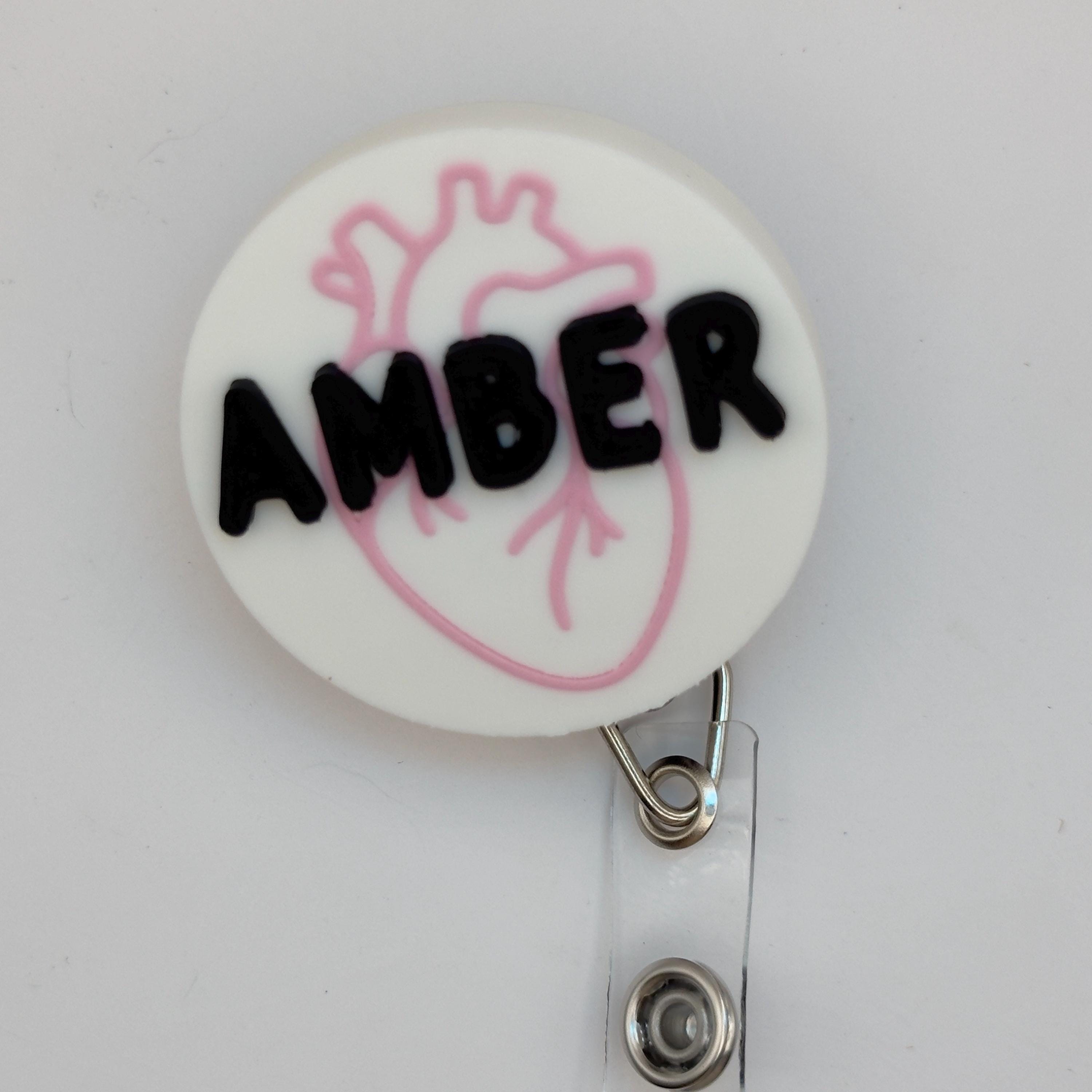 Custom 3D Printed Badge Reel with Name | Personalized ID Holder for Nurses, Teachers, Healthcare Workers | Retractable Clip Accessory
