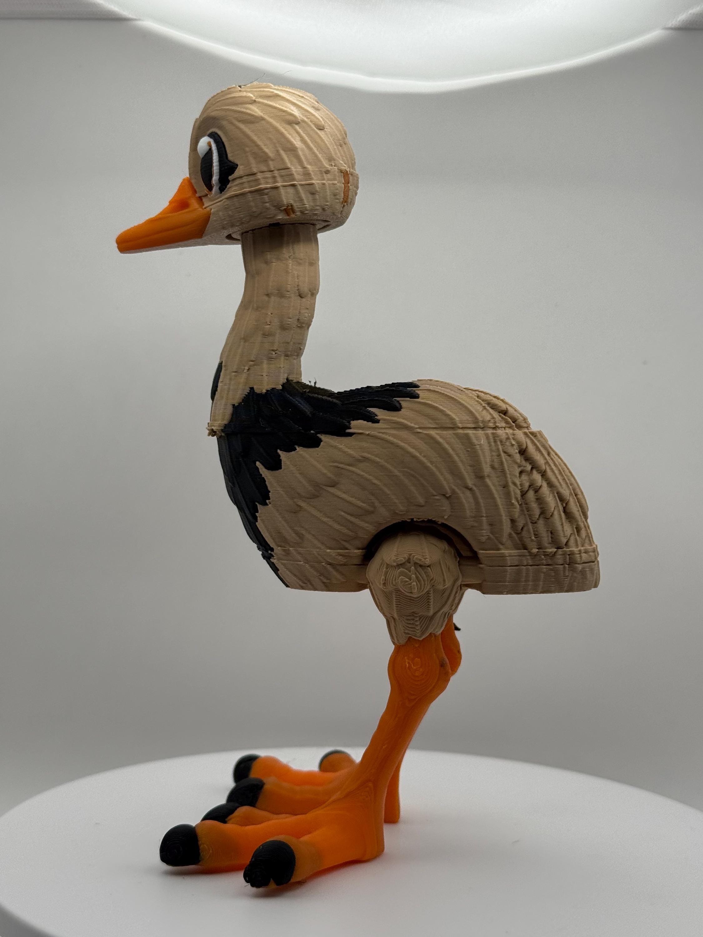 Rhea Bird Flexi Figurine | Poseable Desk Toy, Fidget Animal, PLA Plastic