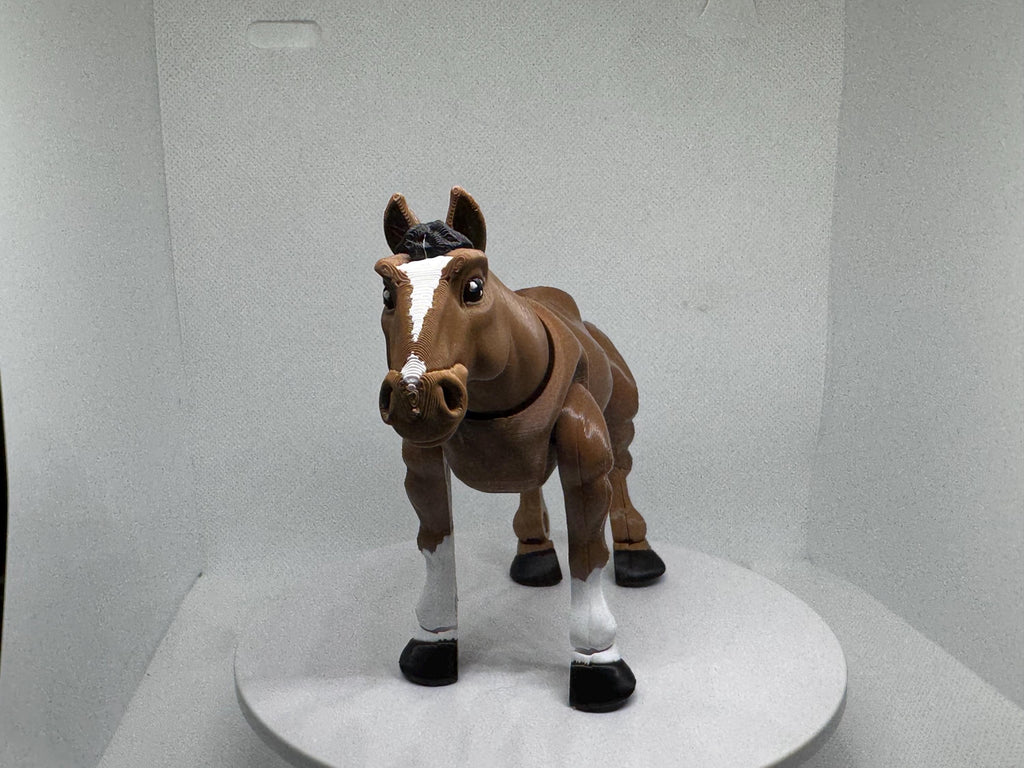 Horse Flexi Figurine | Farm Animal Desk Toy | Poseable Equestrian Fidget | Horse Lover Gift