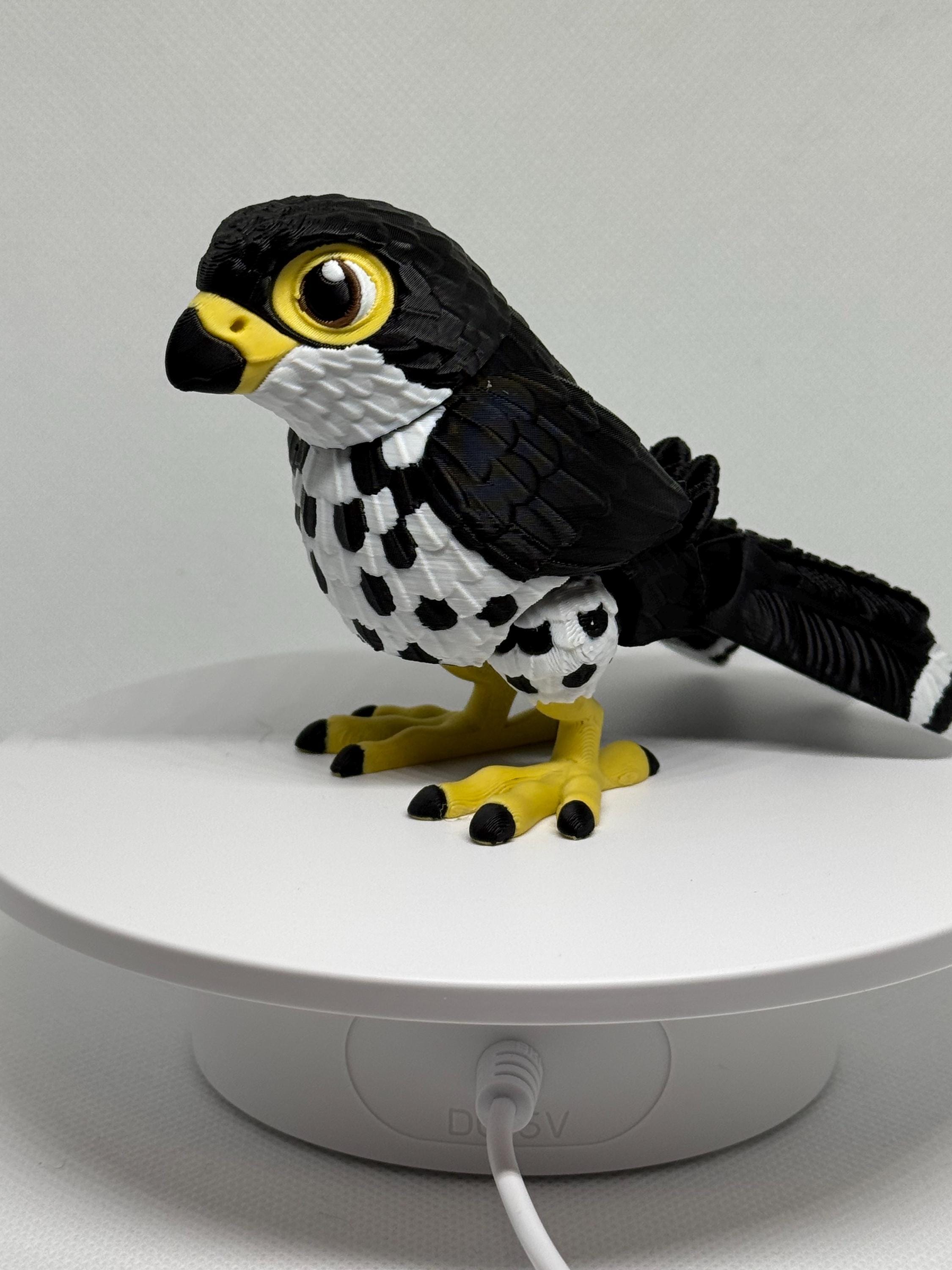 Falcon Flexi Figurine | Bird Desk Toy | Poseable Raptor Fidget | Bird Lover Gift