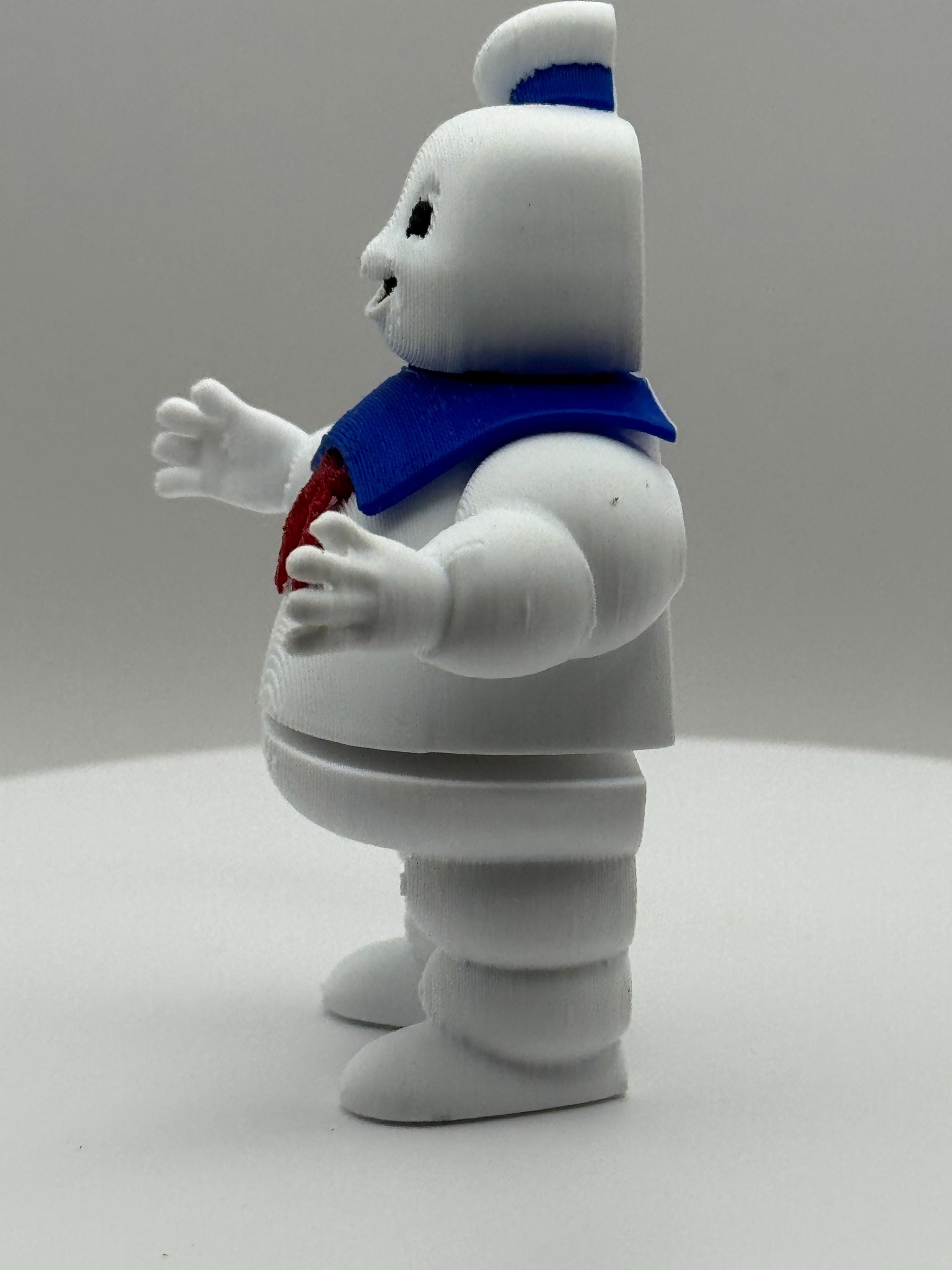 3D Printed Marshmallow Man Flexi Figurine | Ghostbusters Collectible | Articulated Joints | Handmade Desk Toy | Pop Culture Decor | Fun Gift
