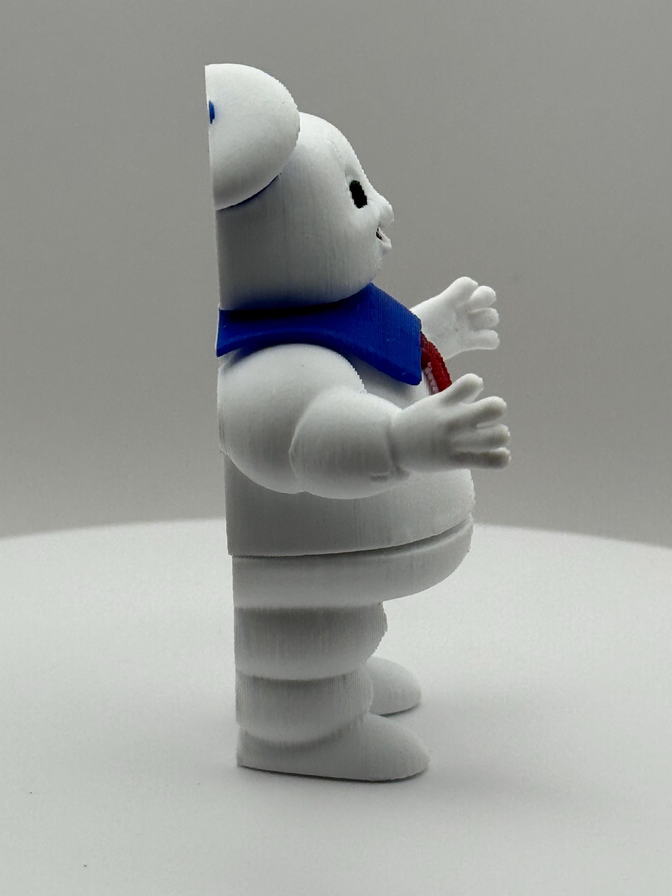 3D Printed Marshmallow Man Flexi Figurine | Ghostbusters Collectible | Articulated Joints | Handmade Desk Toy | Pop Culture Decor | Fun Gift