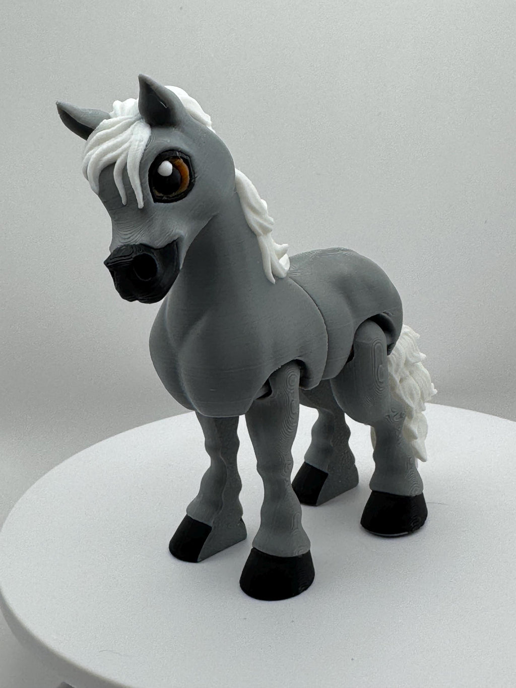 Poseable Arabian Horse Figurine | Articulated Desk Toy, PLA Plastic Collectible