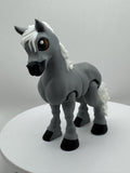 Poseable Arabian Horse Figurine | Articulated Desk Toy, PLA Plastic Collectible