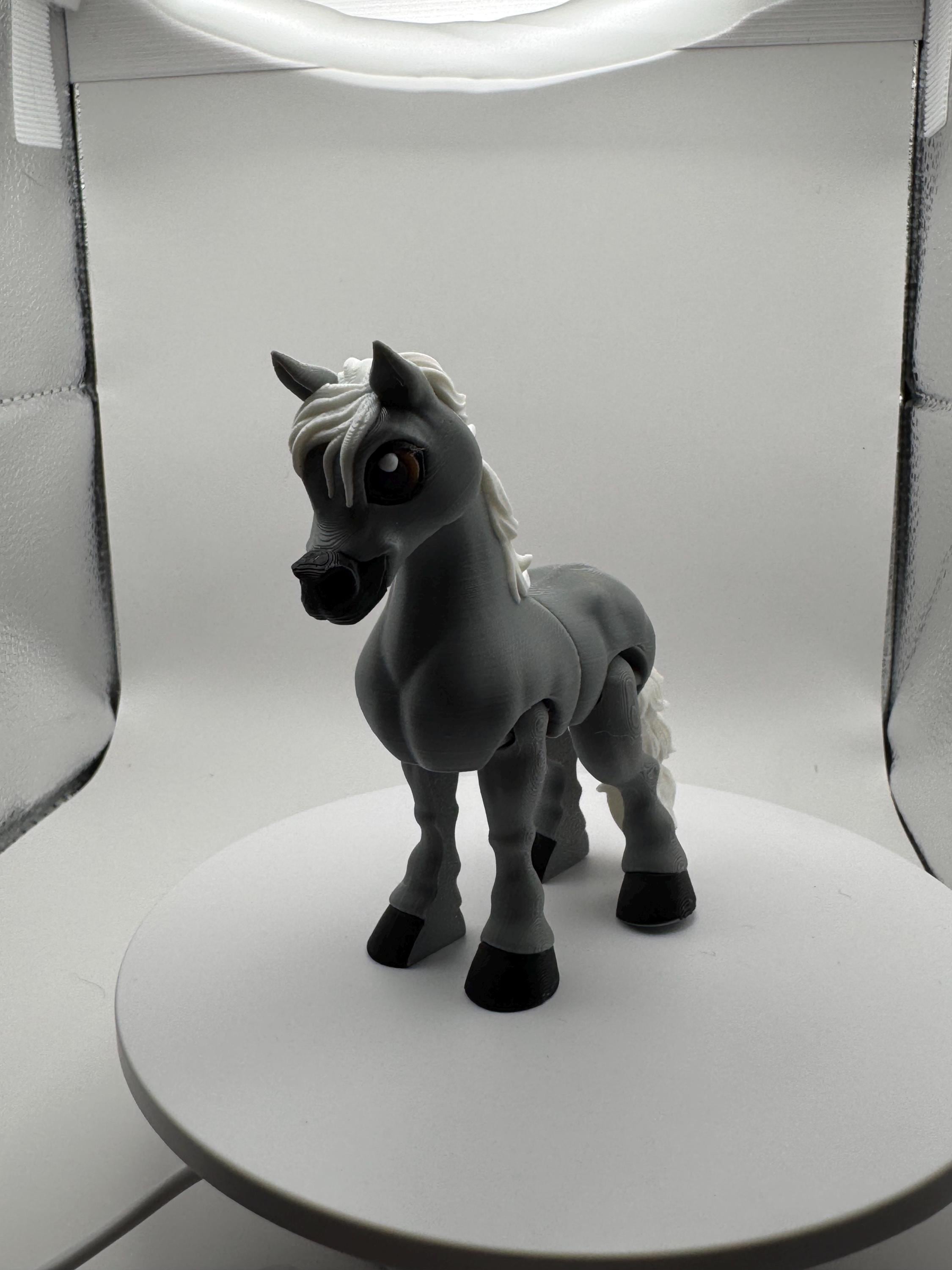 Poseable Arabian Horse Figurine | Articulated Desk Toy, PLA Plastic Collectible