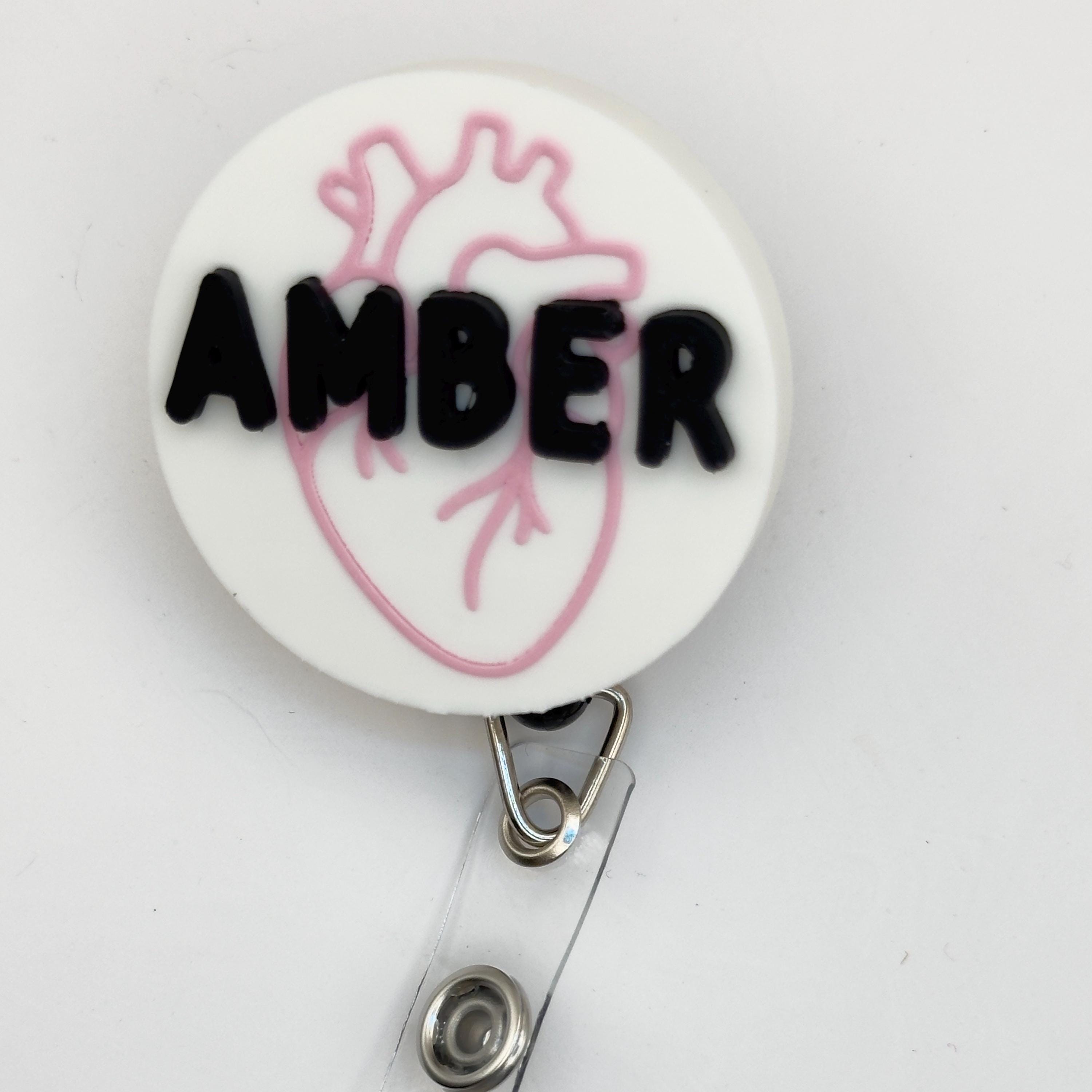 Custom 3D Printed Badge Reel with Name | Personalized ID Holder for Nurses, Teachers, Healthcare Workers | Retractable Clip Accessory