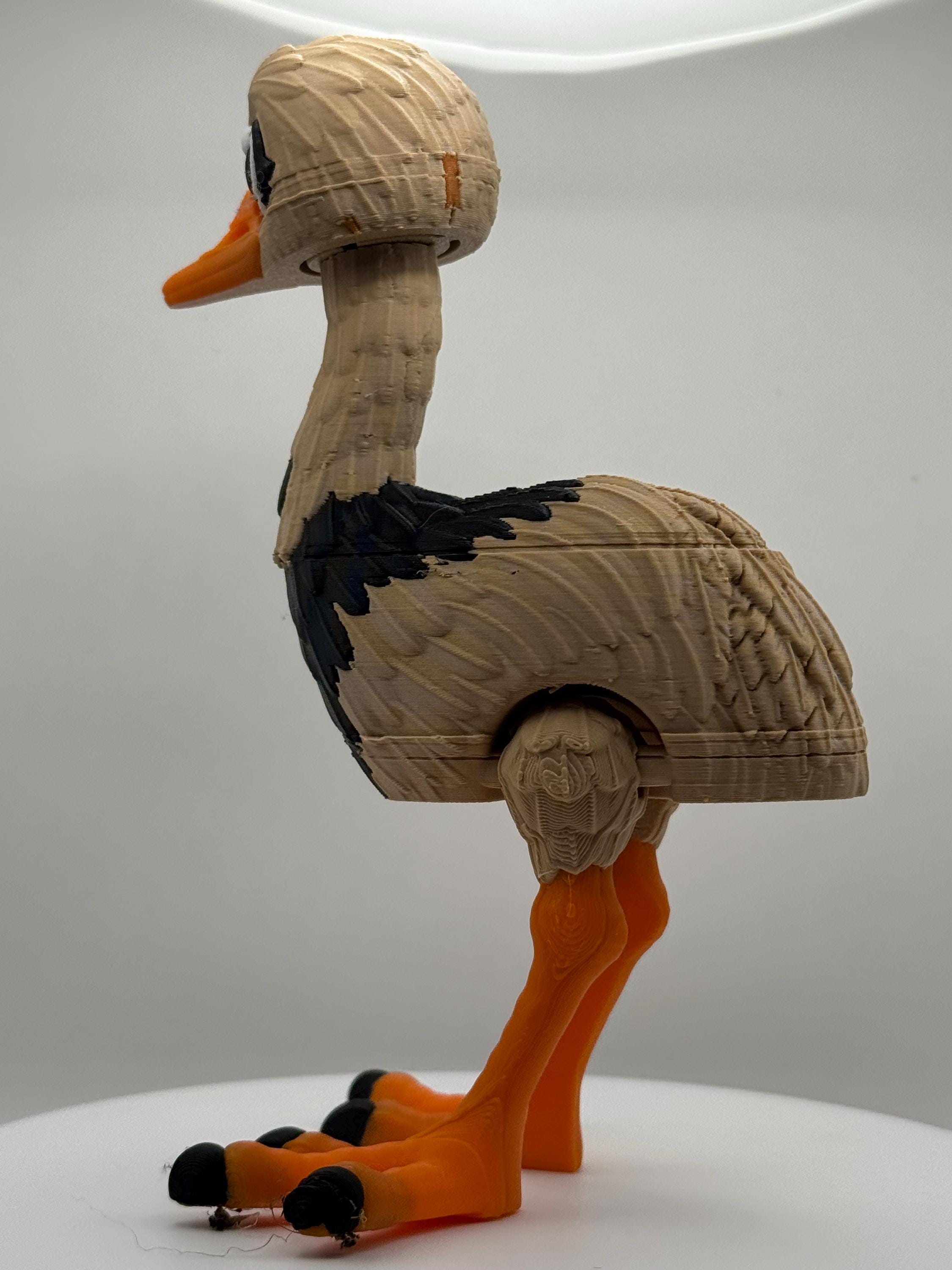 Rhea Bird Flexi Figurine | Poseable Desk Toy, Fidget Animal, PLA Plastic