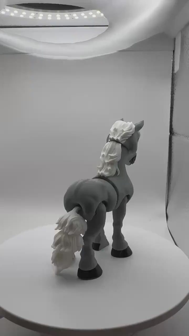 Poseable Arabian Horse Figurine | Articulated Desk Toy, PLA Plastic Collectible