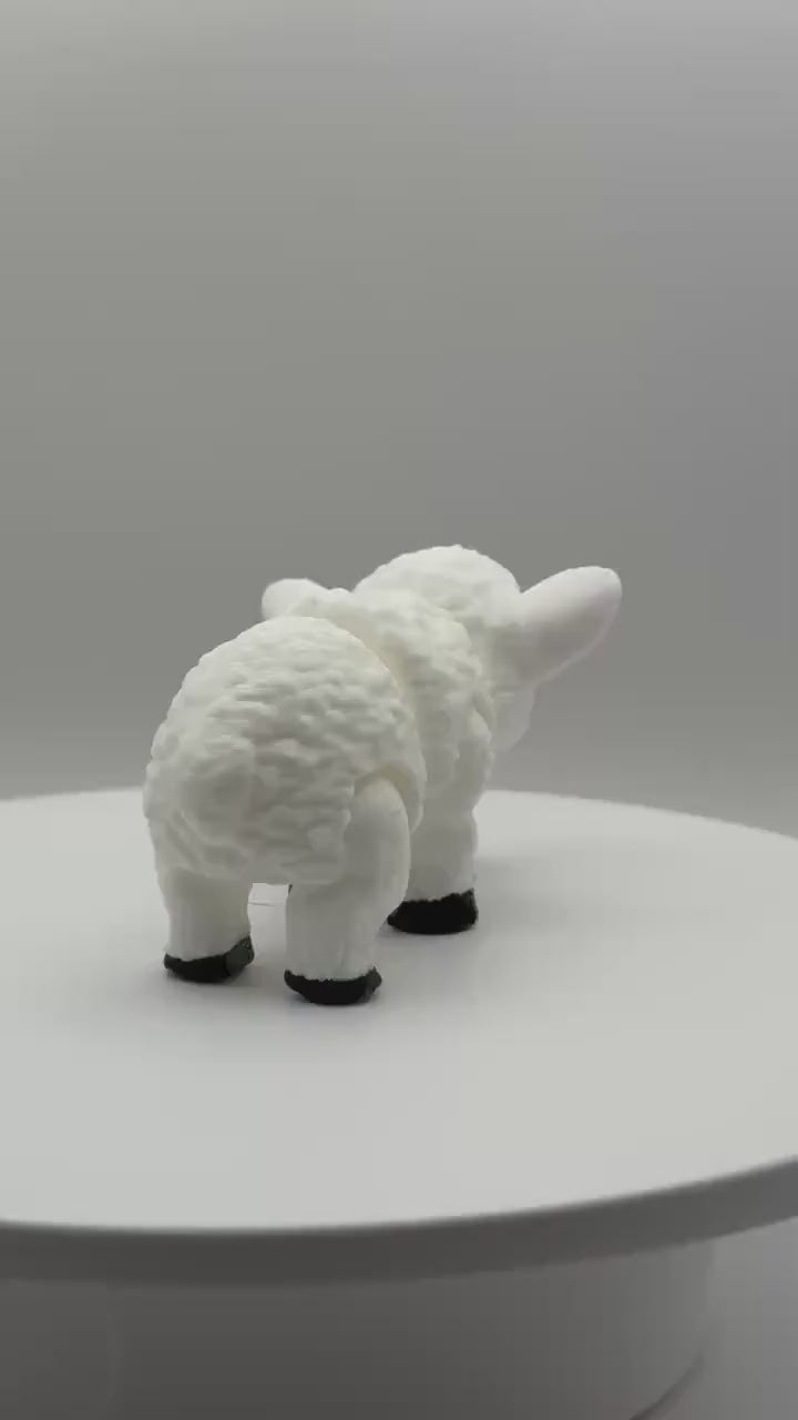 Articulated Lamb Flexi Figurine | 3D Printed Sheep Desk Toy, Fidget, Collectible