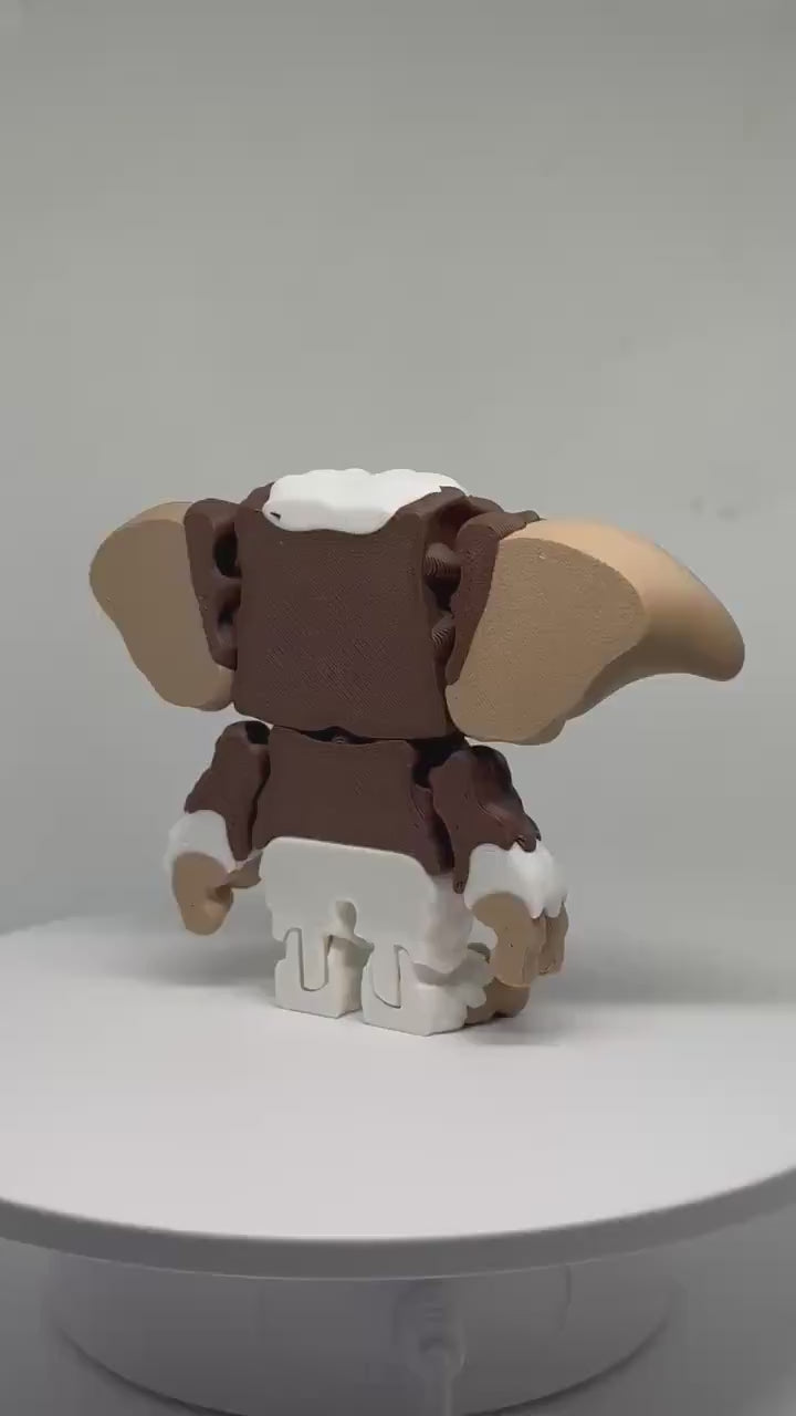 3D Printed Gizmo Flexi Gremlins Figurine Retro 80s Movie Collectible Articulated Spooky Cute Desk Pet Horror Fan Gift | Nostalgic Horror Toy