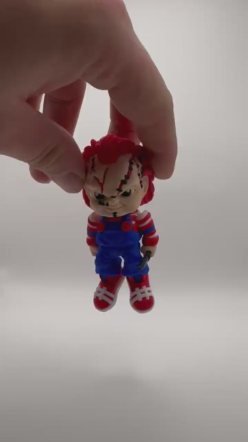 3D Printed Flexi Chucky Figurine – Articulated Horror Doll, Halloween Toy