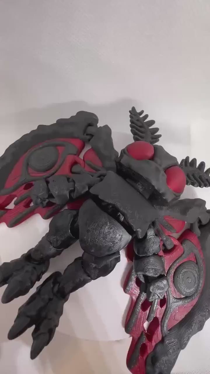 Articulated Mothman Figurine | Poseable Cryptid Desk Toy, West Virginia Legend