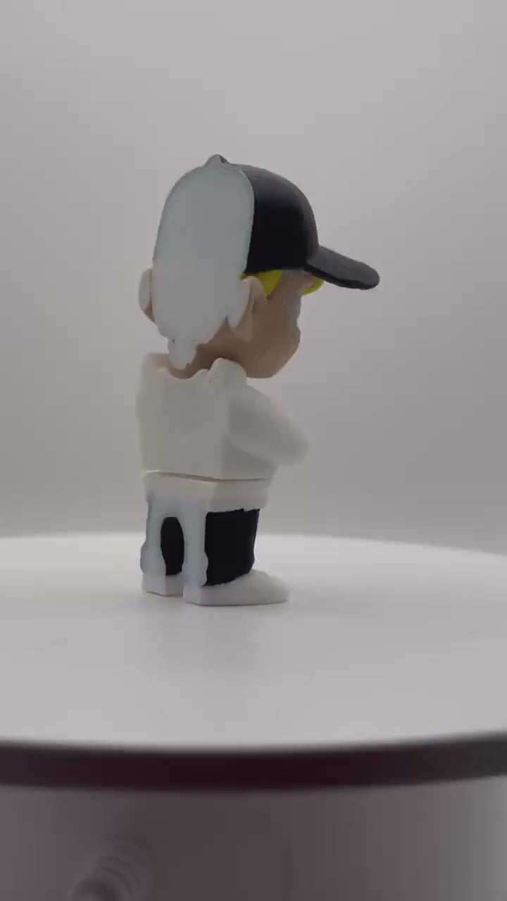 Marshall Mathers-Inspired Flexi Figurine | Hip Hop Desk Toy | Poseable Rapper Fidget | Music Fan